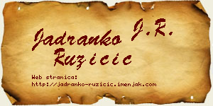 Jadranko Ružičić vizit kartica